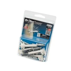 Cobra M6 DrillerToggle Plasterboard Wall Anchor 75mm White Pack Of 4