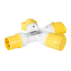 Power Master 3-Way Splitter Adaptor 16amp Plug/Sockets 110v