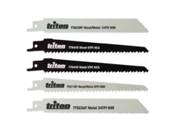 Triton Reciprocating Saw Wood / Metal Blade Set 150mm X 1/2" (Pack Of 5)