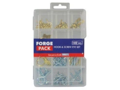 ForgeFix Screw Hook & Eye Assorted Set 102-Piece In Organiser Forge Pack Case