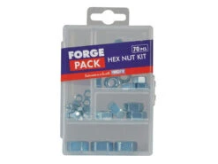 ForgeFix Hexagon Nuts Set Zinc Plated 70-Piece Kit
