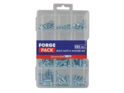 ForgeFix Hexagon Bolts Nuts & Washers Set Zinc Plated 285-Piece Kit