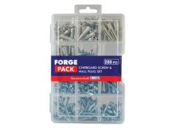 ForgeFix Chipboard Screw & Wall Plug Set Forge Pack 280-Piece Kit