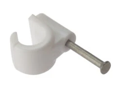 ForgeFix Pipe Clip With Masonry Nail Single Open-Lock White Box Of 100 (Sizes 9-28mm)