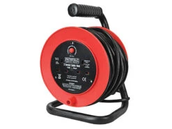 Faithfull Open Drum 15mtr Cable Extension Reel 240v/13a
