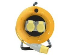 Faithfull Open Drum 25mtr 1.5mm Cable Extension Reel 110v/16a