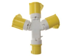 Faithfull 3-Way Splitter Adaptor 16amp Plug/Socket 110v