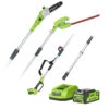 Greenworks G40PSH Cordless 40v Pole Saw & Long Reach Hedge Trimmer With Battery