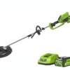 Greenworks GD40BCK2 Cordless 40v Top Mount Line Trimmer 35cm/14in With Battery