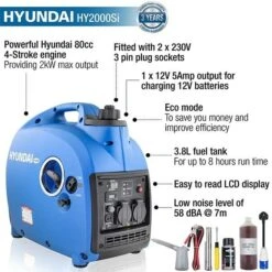 Hyundai HY2000Si Portable Petrol Inverter Generator 2kW/2.5kVA -Tools Shop HY2000Si 04