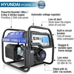 Hyundai HY2800L-2 Recoil Start Petrol Generator 2.2kW/2.75kVA -Tools Shop HY2800L 2 04