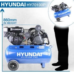 Hyundai HY70100P Petrol Air Compressor 15.1cfm 90-Litre -Tools Shop HY70100P 04