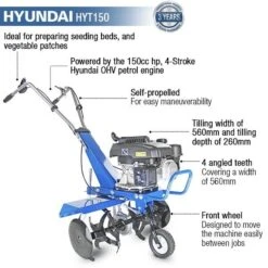 Hyundai HYT150 Petrol 4-Stroke Garden Trencher 60cm/24in -Tools Shop HYT150 04