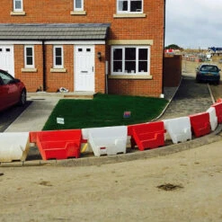 Pyramid Water Filled Road Barrier Red & White 1m X 0.56m