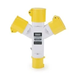 Defender 3-Way Splitter Adaptor 16amp Plug/Sockets 110v