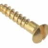 ForgeFix Solid Brass Wood Screw Slotted Raised Head CSK Box Of 200 (Various Sizes)
