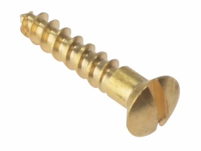 ForgeFix Solid Brass Wood Screw Slotted Raised Head CSK Box Of 200 (Various Sizes) 1 ForgeFix Solid Brass Wood Screw Slotted Raised Head CSK Box Of 200 (Various Sizes)