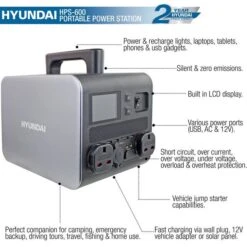 Hyundai HPS-600 1000w Portable Power Station -Tools Shop hps600 infographic 78815