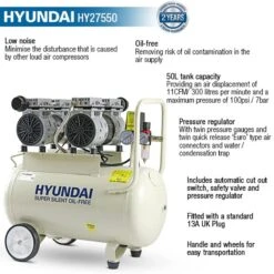 Hyundai HY27550 Air Compressor 11cfm 50-Litre 240v -Tools Shop hy27550 features 41794