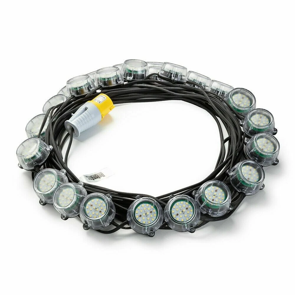 Defender 50m Heavy Duty LED Festoon Lighting Kit 110v 1 Defender 50m Heavy Duty LED Festoon Lighting Kit 110v