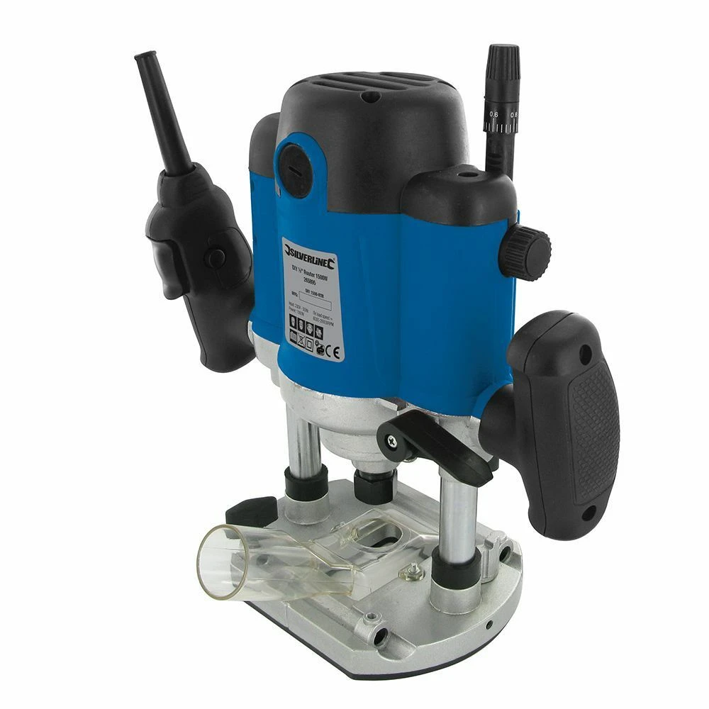 Silverline DIY 1500w 1/2in Plunge Router 240v 2 Silverline DIY 1500w 1/2in Plunge Router 240v - Image 2