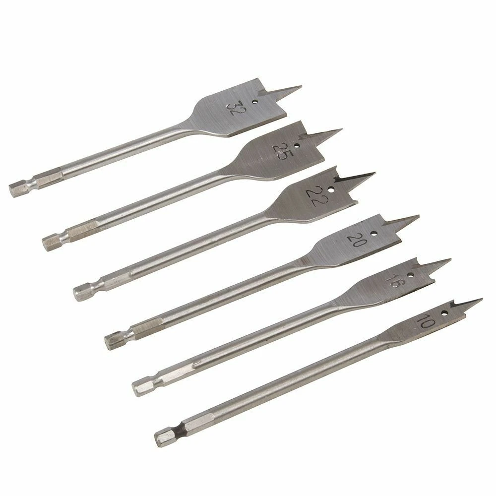 Silverline Flat Wood Drill Bit Set 6 Piece 2 Silverline Flat Wood Drill Bit Set 6 Piece - Image 2