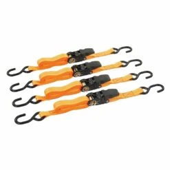 Silverline Rubber-Handled Ratchet Straps PACK OF 4 S-Hook 4m X 25mm 735kg
