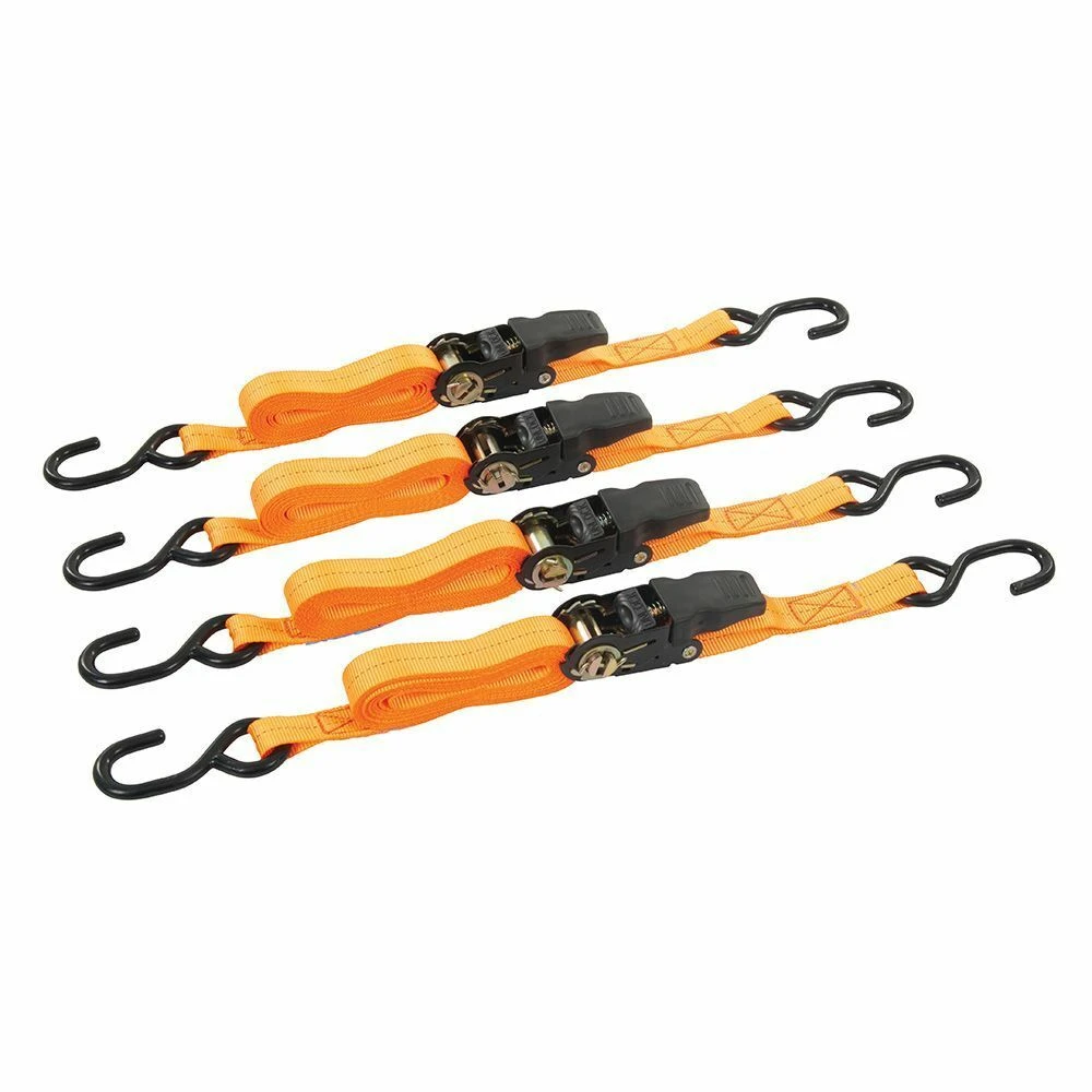 Silverline Rubber-Handled Ratchet Straps PACK OF 4 S-Hook 4m X 25mm 735kg 1 Silverline Rubber-Handled Ratchet Straps PACK OF 4 S-Hook 4m X 25mm 735kg