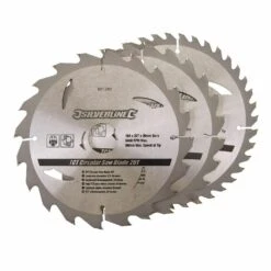 Silverline TCT Circular Saw Blade TRIPLE PACK 184 X 30mm (20, 24 & 40 Teeth)